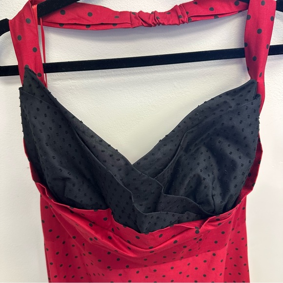 Stop Staring Red Halter A-Line Cocktail Dress - Picture 3 of 8